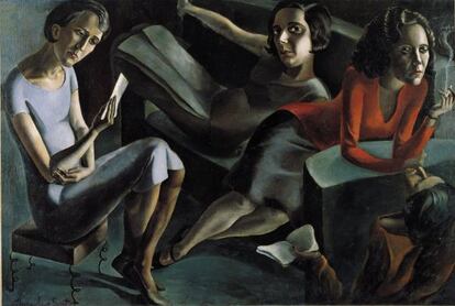 'Tertulia', obra realizada cuando la artista tenía 18 años. La pintura se encuentra en el Museo Reina Sofía