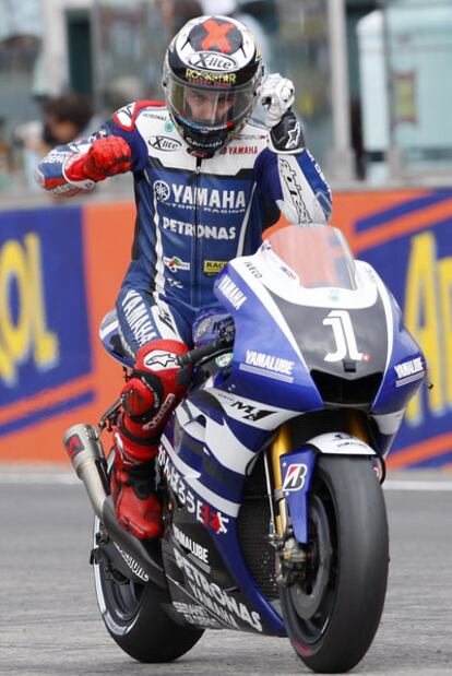 Jorge Lorenzo festeja su triunfo.