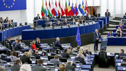 El presidente de la Comisión Europea, Jean-Claude Juncker, en la Eurocámara.