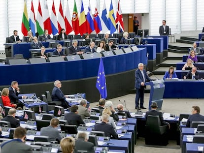 El presidente de la Comisi&oacute;n Europea, Jean-Claude Juncker, en la Euroc&aacute;mara. 