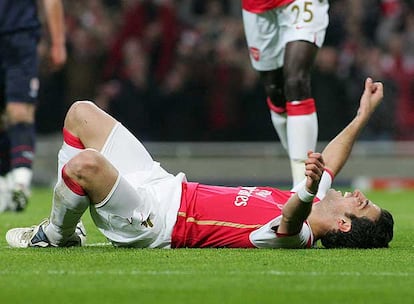 Cesc celebra su segundo gol al Slavia de Praga el martes pasado.