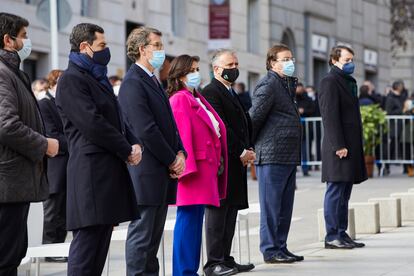 Varios presidentes autonómicos, en el acto de este domingo.