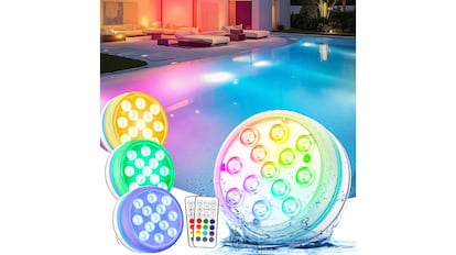luces sumergibles para piscinas de tamaño compacto.