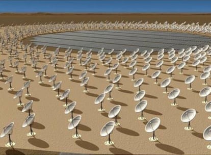 Visión artística de la región central del Square Kilometre Array.