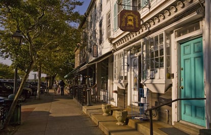 Una de las calles de Sag Harbor, en Nueva York.