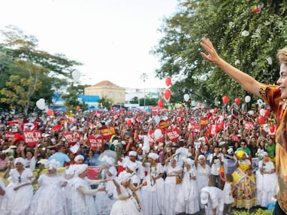 Dilma em ato em Teresina, na sexta 15.