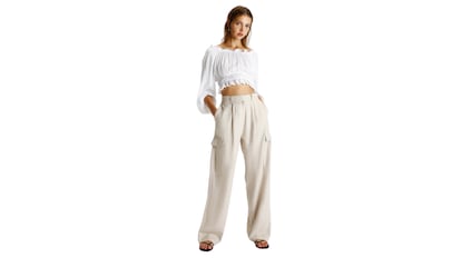 pantalones mujer lino