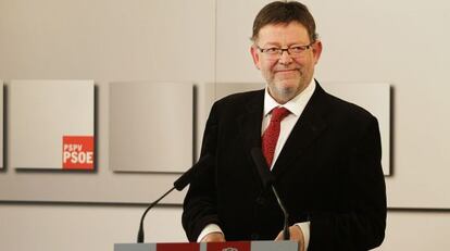 Ximo Puig, este jueves, en la sede del PSPV-PSOE.