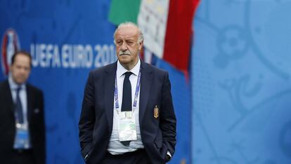 El entrenador Vicente Del Bosque, durante la Eurocopa 2016.