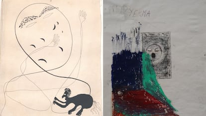 'Autorretrato con animal fabuloso' (1930), de Federico García Lorca, y 'Yerma' (2024), de Guillermo Kuitca.
