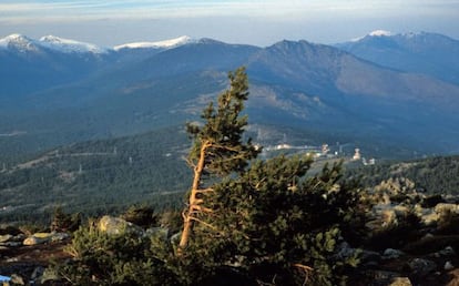 Panorámica de la Sierra de Guadarrama, en Madrid, desde la cima de Cabeza Líjar.