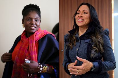 Francia Márquez y Marelen Castillo, candidatas afrocolombianas a la vicepresidencia de Colombia como compañeras de campaña de Gustavo Petro y Rodolfo Hernández, respectivamente.