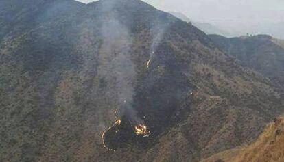 As primeiras imagens do avião que caiu no Paquistão.