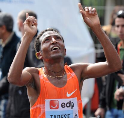 Tadese celebra el triunfo en Lisboa