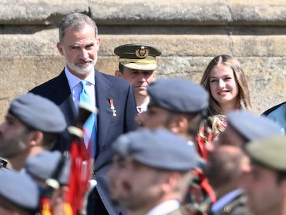 El Rey y la Princesa de Asturias, en Santiago de Compostela, el 25 de julio.