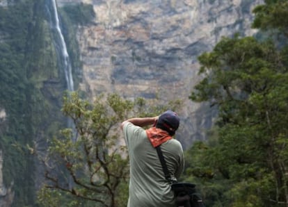 La catarata Gocta, conocida como La Chorrera, en la provincia peruana de Bongará.