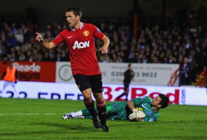 Owen, con la camiseta del Manchester United.