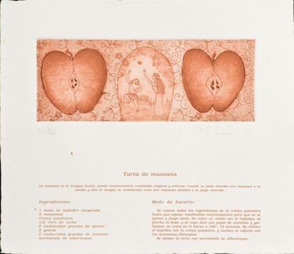 'Mis dulces miércoles' (1999), de Maureen Lucía Booth. Carpeta con ocho aguafuertes y una serigrafía. Tirada de 120 ejemplares.