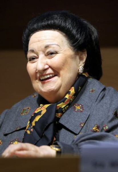 La cantante Montserrat Caball&eacute;, durante la presentaci&oacute;n del concierto de reyes &#039;Voces para la esperanza&#039;.