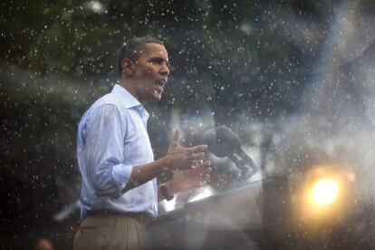 Obama durante una visita a Virginia, el sábado.