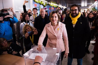 La presidenta en funciones del Parlament, Carme Forcadell, cota en Sabadell