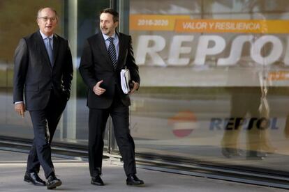 El presidente de Repsol Antonio Brufay y el consejero delegado Josu Jon Imaz