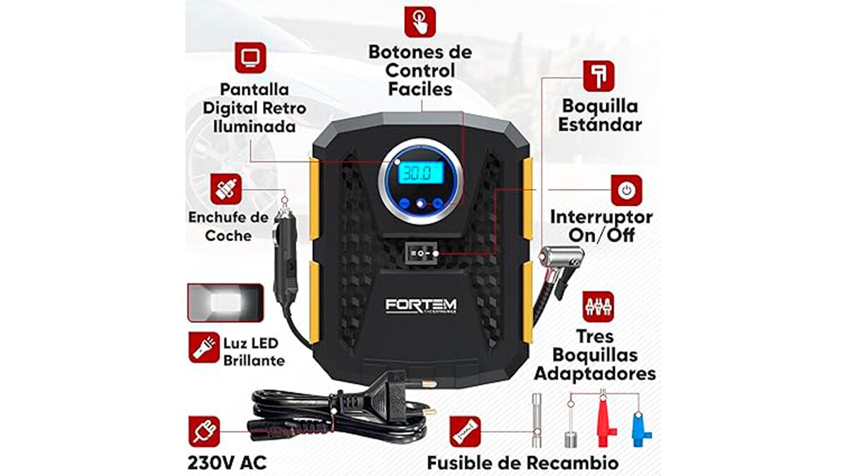 Con adaptador de corriente.