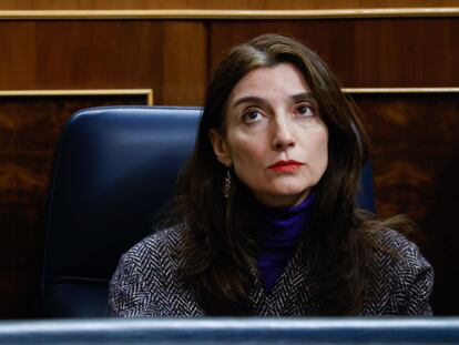 La ministra de Justicia, Pilar Llop, durante la sesión de control al Gobierno este miércoles en el Congreso.