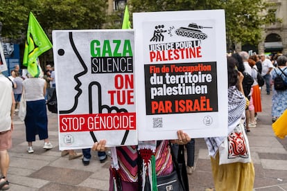 Protesta contra el genocidio en Gaza en París, el martes.
