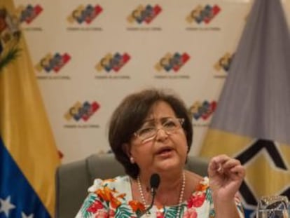 La presidenta del Consejo Nacional Electoral de Venezuela.