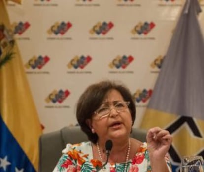 La presidenta del Consejo Nacional Electoral de Venezuela.