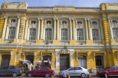 Un edificio en el barrio de Getsemaní, en Cartagena de Indias (Colombia).