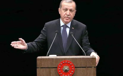 O presidente de Turquia, Recep Tayyip Erdogan, em 24 de novembro.