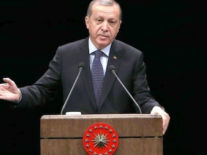 O presidente de Turquia, Recep Tayyip Erdogan, em 24 de novembro.