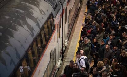 Imagen de archivo de una jornada de huelga de Renfe, en 2018.