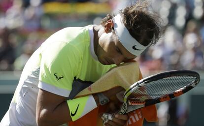 Nadal, durante el duelo contra Verdasco en Miami.