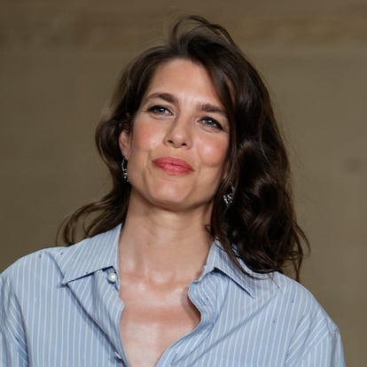 Charlotte Casiraghi poses during a photocall prior to attend the Chanel Women Haute Couture Fall/Winter 2026-2027 collection as part of the Paris Fashion Week, in Paris, on July 7, 2026. (Photo by GEOFFROY VAN DER HASSELT / AFP via Getty Images)