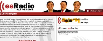 La portada de la web de la nueva radio de Federico Jiménez Losantos.