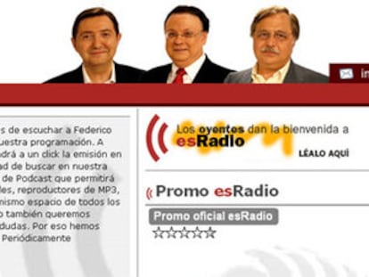 La portada de la web de la nueva radio de Federico Jiménez Losantos.