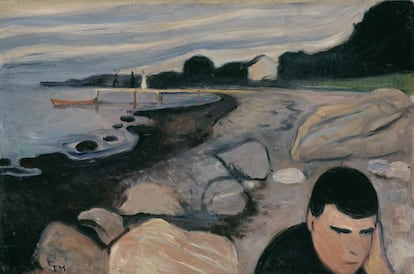 &#039;Menlancol&iacute;a&#039; (1892), &oacute;leo de Edvard Munch. 