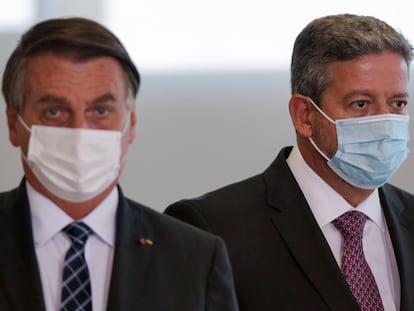 O presidente Jair Bolsonaro e o presidente da Câmara dos Deputados, Arthur Lira (PP-AL), no último dia 22.