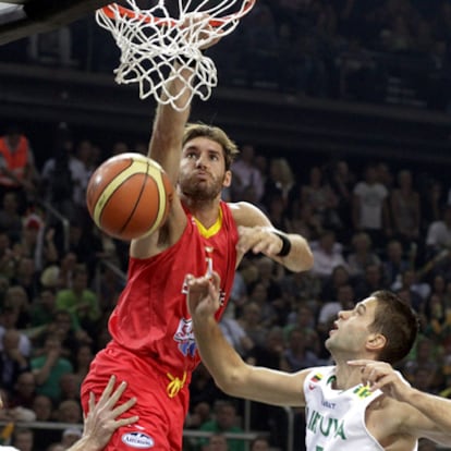 Rudy Fernández, ayer ante Lituania.