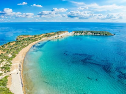 La playa de Gerakas, en las islas de Zakynthos, Grecia.