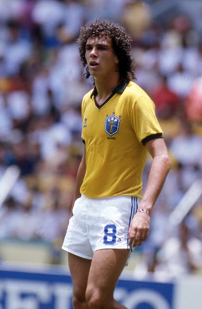 Walter Casagrande, en un partido con Brasil en los años ochenta.
