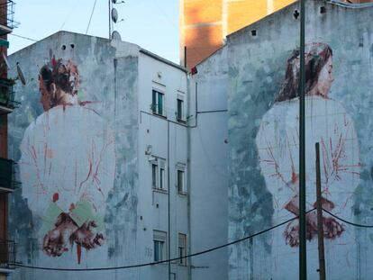 Mural del artista Borondo en el barrio de Tetu&aacute;n. 