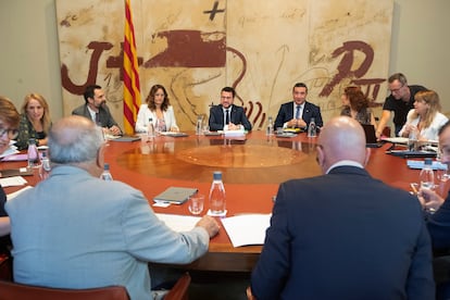 Una imagen de la reunión del Govern el pasado día 23. / MARTA PÉREZ (EFE).