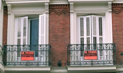 Anuncio de venta de un piso en la calle Fernando VI de Madrid.