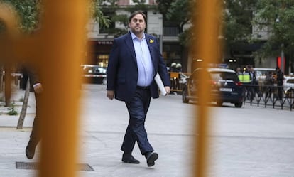 Oriol Junqueras llega a la Audiencia Nacional de Madrid en 2017.