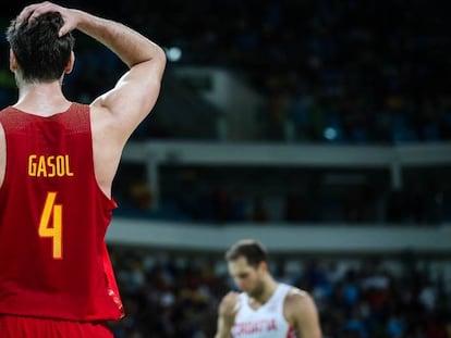 Pau Gasol, durante el partido ante Croacia.