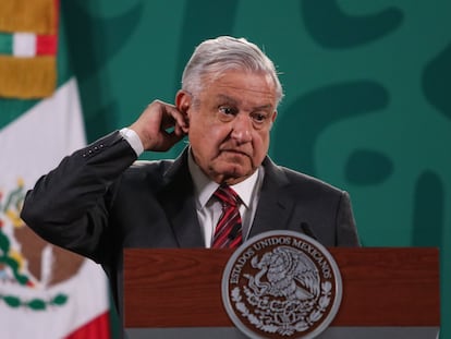 El presidente de México, Andrés Manuel López Obrador, durante una de sus conferencias de prensa matutinas.